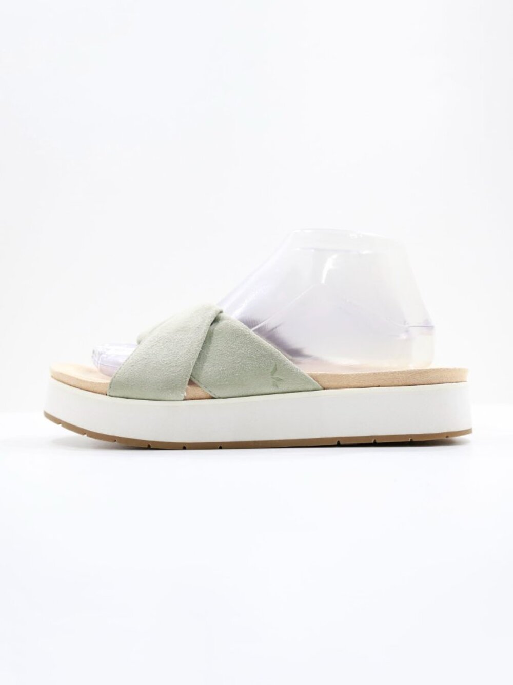Koolaburra UGG Carenza Green Leather Flat Slide Sandals - 8.5